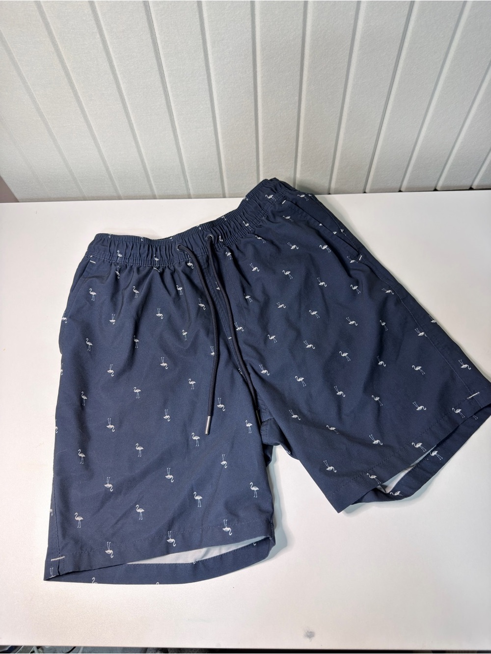 Goodfellow & Co Navy Flamingo Swim Trunks
